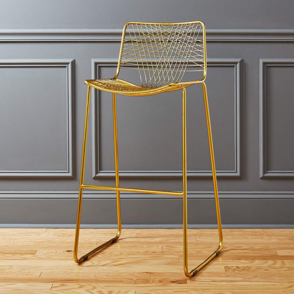 Alpha Brass Bar Stools Set of 2 | CB2 KSA