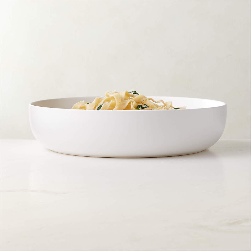 Crisp Modern Matte White Serving Bowl Large CB2 KSA