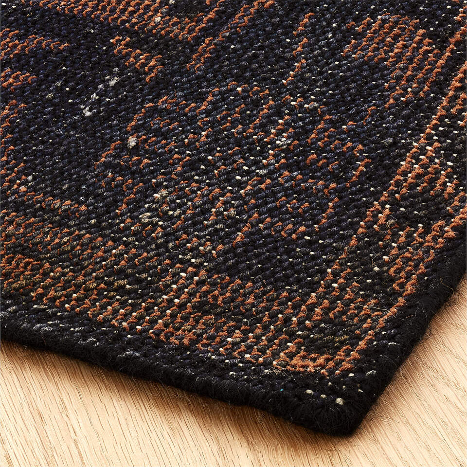 Cb2 Round Rugs Marlowe Modern Handknotted Black and Red Area Rug 5'x8' | CB2 KSA